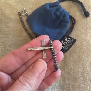 Mignon Faget Silver Cross Freshwater Pearl Necklace